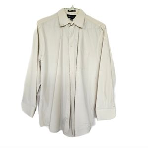 Men’s Long Sleeve Dress Shirt Cream Size 15.5-16 32/33